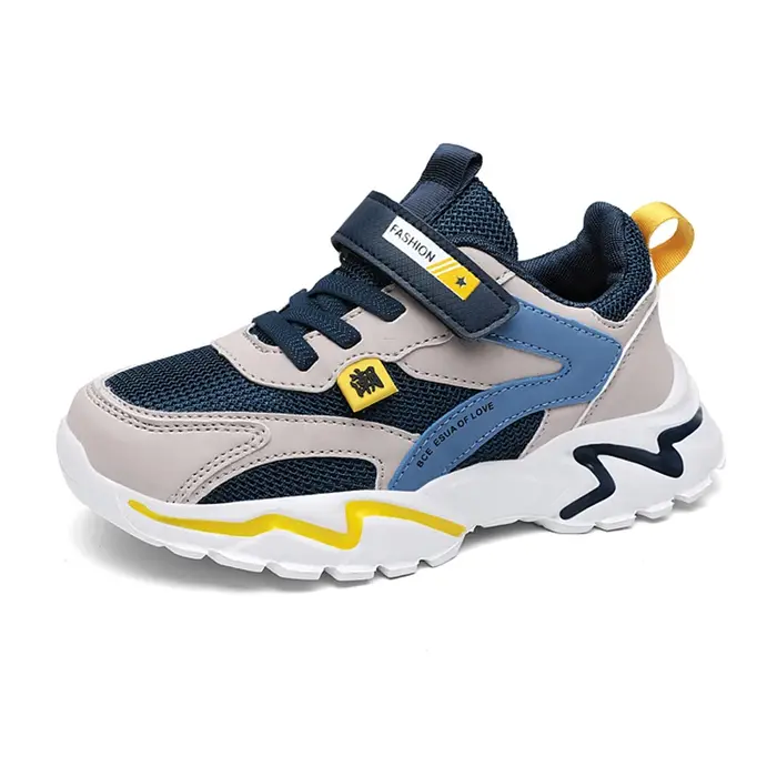 Chaussures de sport en cuir pour enfants, baskets respirantes pour enfants, chaussures de marche décontractées, chaussures de course en plein air pour garçons, maille confortable, mode