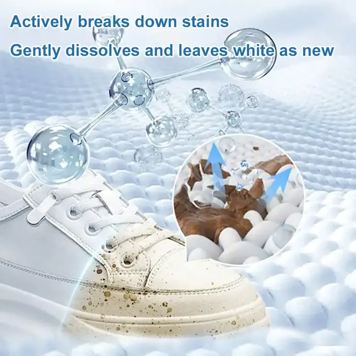 Crème Nettoyante Blanche Polyvalente pour Chaussures – Pâte Solide avec Éponge – Détachant Sans Rinçage pour Baskets