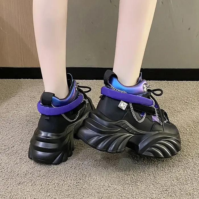 Baskets compensées Kawaii pour femmes