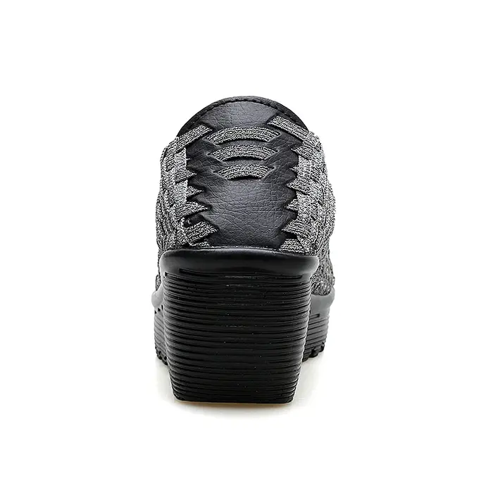 Chaussures à plateforme tissées à la main pour femmes