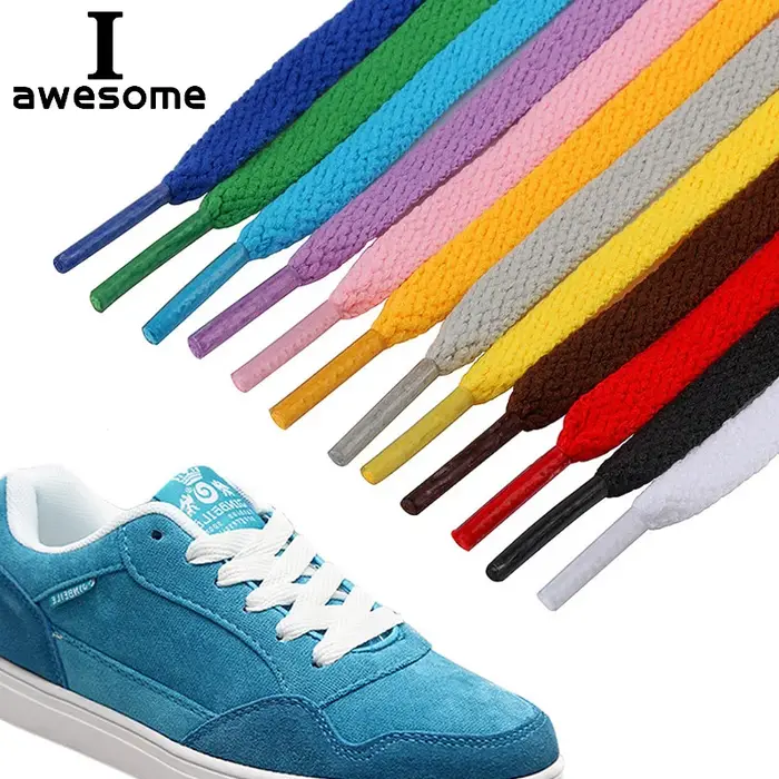 1 paire 100 120 CM longueur 29 couleurs lacet plat populaire chaussures de sport lacets décontracté toile unisexe