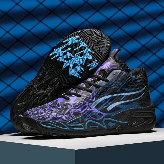 Chaussures de basket-ball montantes pour hommes, respirantes, amortissantes, antidérapantes, pour terrain extérieur, entraînement professionnel, chaussures de sport
