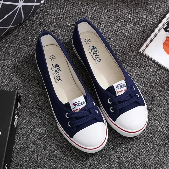 Baskets de dehors Confortables pour Femme, Chaussures Tendance, Respirantes, Décontractées, en Toile