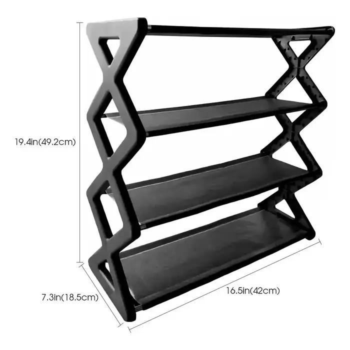 Étagère à chaussures 4 niveaux en X