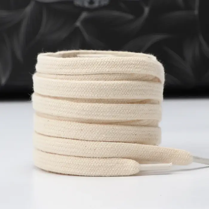 Lacets plats en coton pour chaussures baskets classique rétro Double tissage femmes et hommes