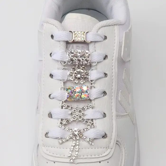 AF1 diamant lacets boucle en métal luxe strass chaussures accessoires lacets en métal serrure Sneake