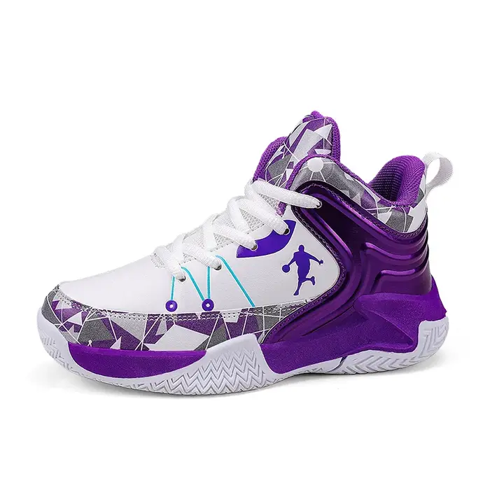 Chaussures de basket-ball à lacets pour enfants, baskets montantes, chaussures de sport pour enfants