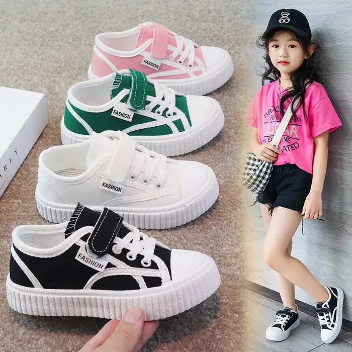 Chaussures de sport en toile pour enfants, style kawaii, antidérapantes, pour filles et garçons, automne, école.