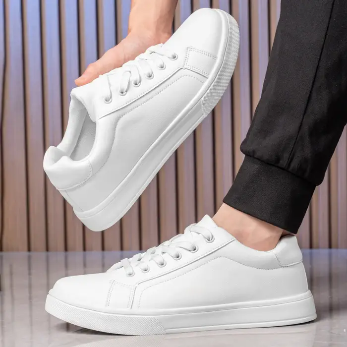 Cuir hommes chaussures baskets tendance