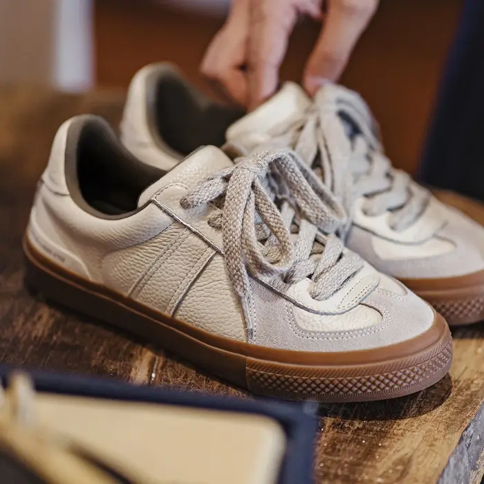 Maden chaussures d'entraînement décontractées en cuir pleine fleur pour hommes polyvalentes confortables respirantes