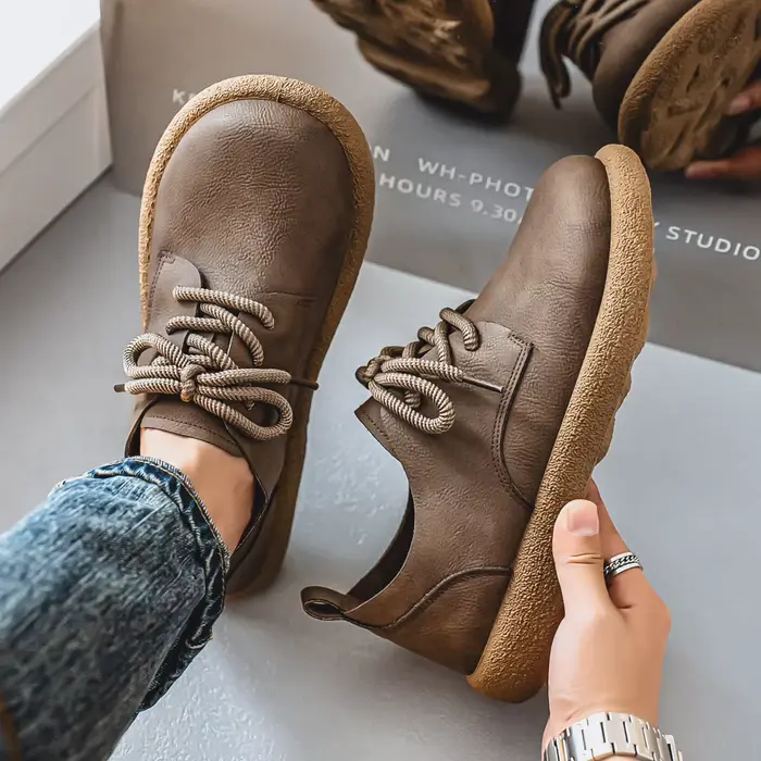 Hommes grande taille rétro Style britannique chaussures en cuir PU cheville confortable pied sensation