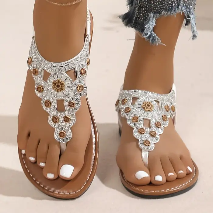 Nouvelle collection d'été : Sandales romaines de style bohème pour femmes — Bout ouvert