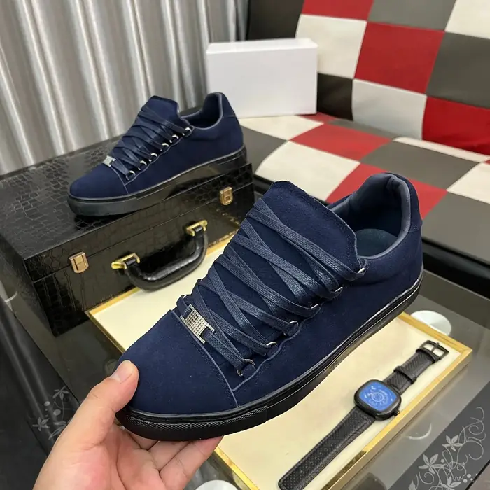 Cadeaux de Noël : Chaussures de luxe pour hommes, baskets décontractées faites à la main en cuir de 
