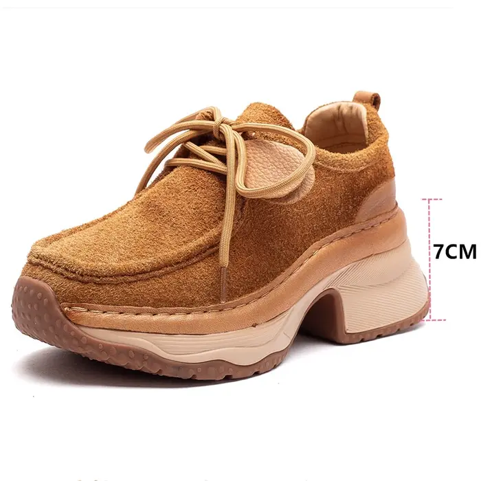 AIYUQI baskets pour femmes chaussures en cuir véritable à semelles épaisses