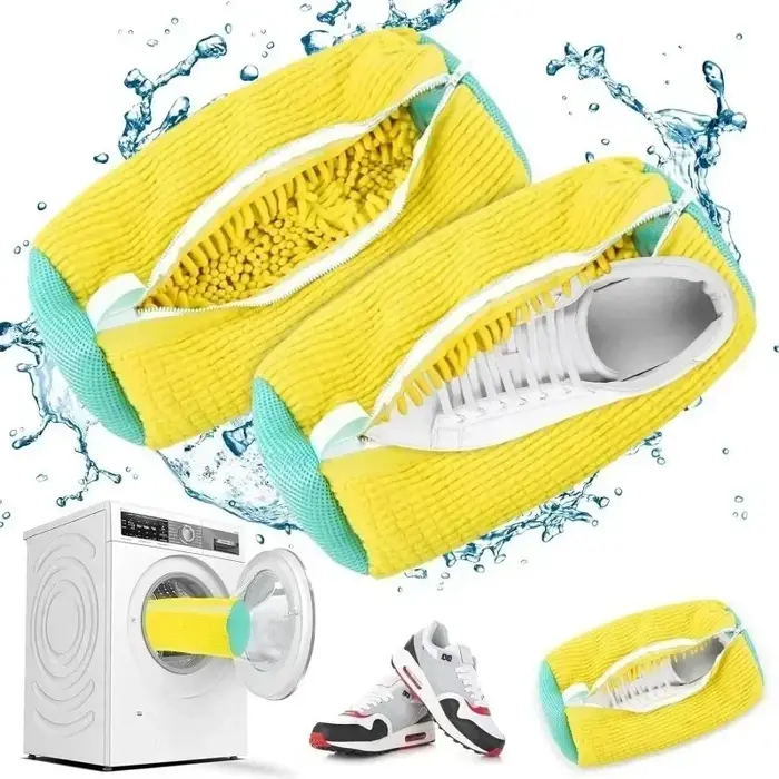 Sac de lavage et de séchage de chaussures lavable en Machine avec fibre douce – Protecteur de linge en polyester durable