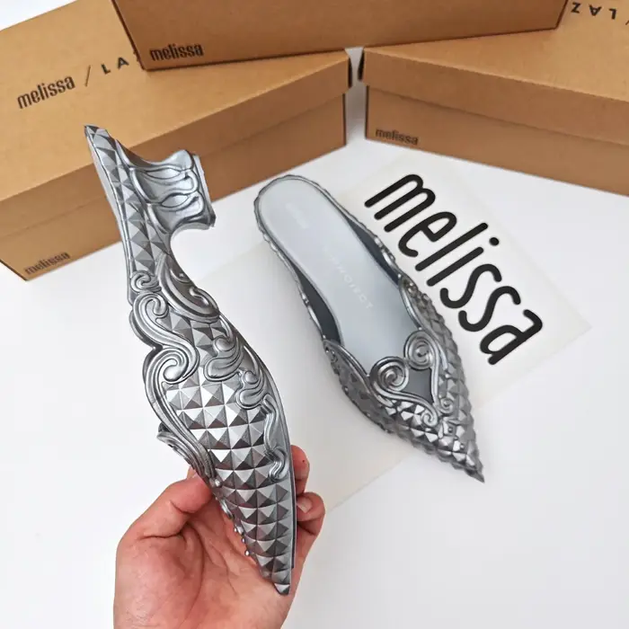 Femmes sandales 2025 printemps Melissa femme Slingback chaussures mode dames talons hauts élégant Med talon bout pointu sans lacet sandale