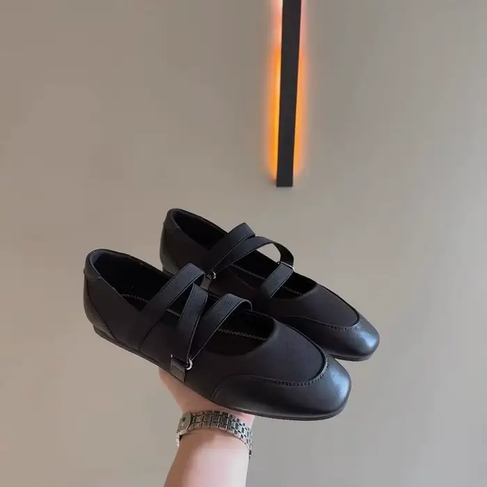 Nouvelles chaussures plates Mary Jane printemps/automne 2025, chaussures à enfiler à bout rond inspi