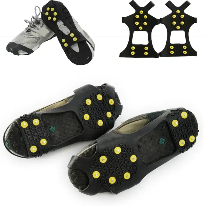 Chaussures d'extérieur à 10 clous, Crampons antidérapants pour chaussures de marche, chaussures à po
