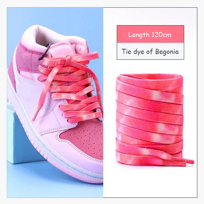 Lacets à teinture par nouage couleurs dégradées pour chaussures de sport bottes baskets patins