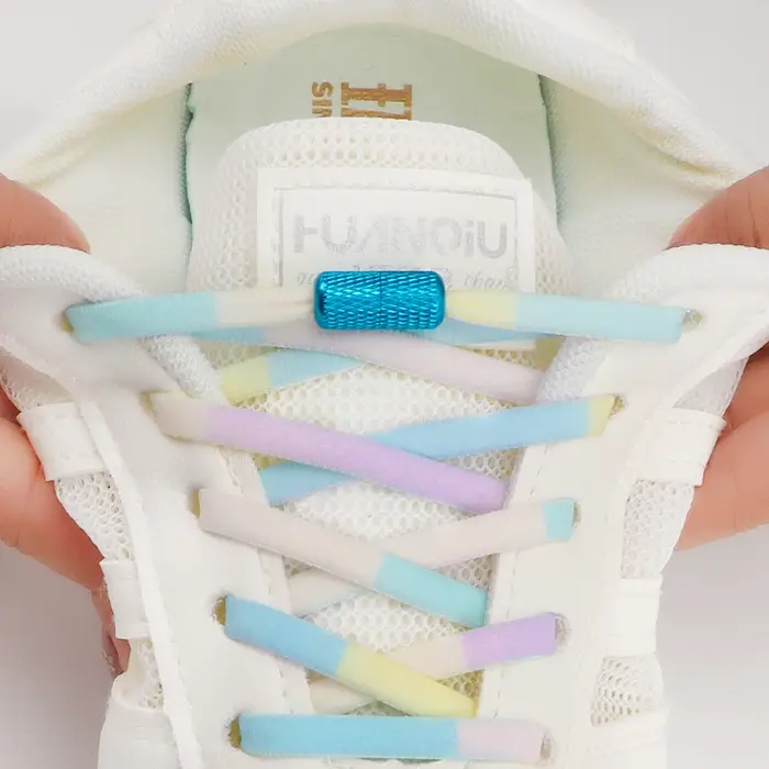 Lacets de tennis élastiques colorés pour enfants et adultes, baskets rondes arc-en-ciel, accessoires