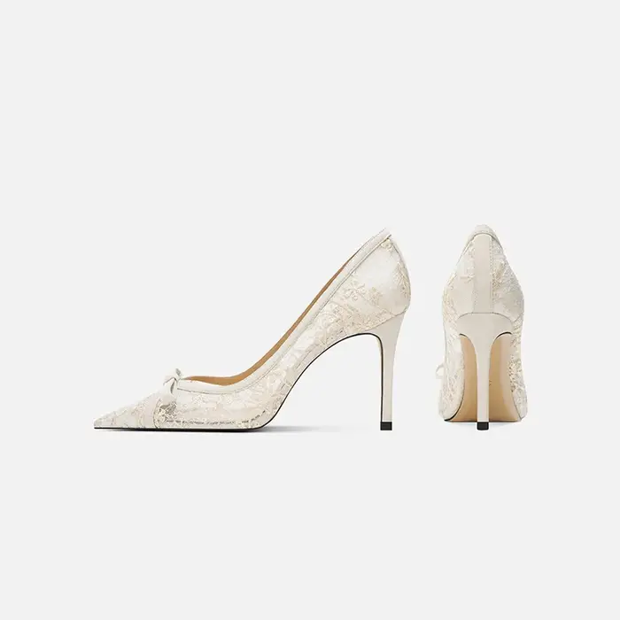 Chaussures sexy en dentelle et peau de mouton pour femmes
