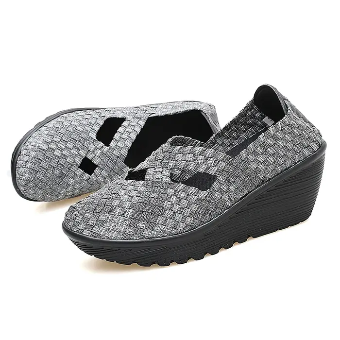 Chaussures à plateforme tissées à la main pour femmes