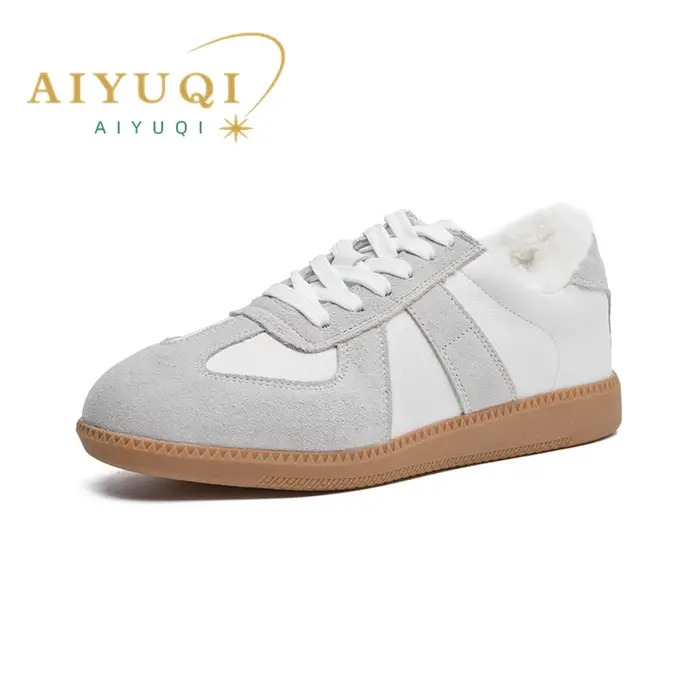 Baskets d'hiver femmes en cuir véritable