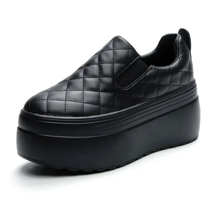 Plate-forme chaussures compensées printemps automne tête ronde couleur unie grosses baskets décontra