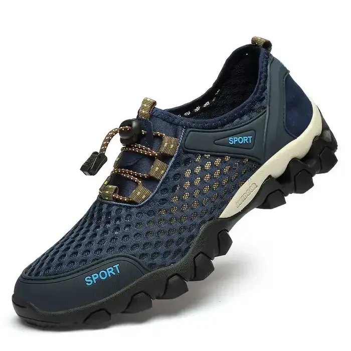 Hommes baskets été Wading maille chaussures confortable sans lacet chaussures de randonnée en plein 