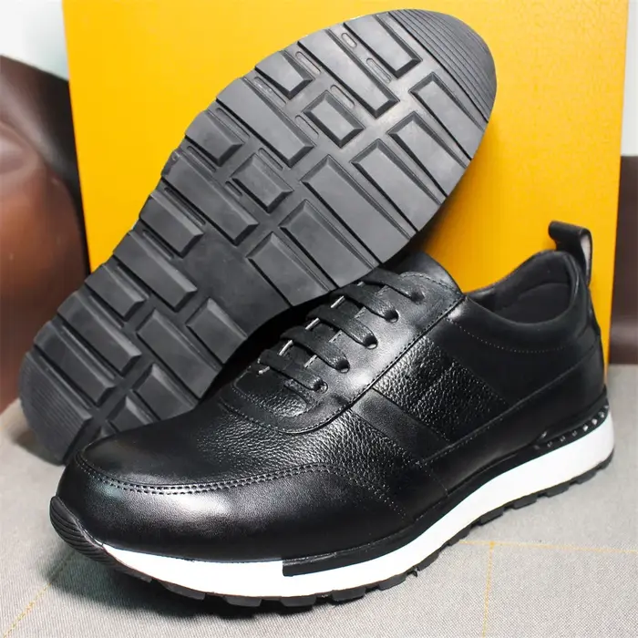 Baskets classiques en cuir véritable pour hommes
