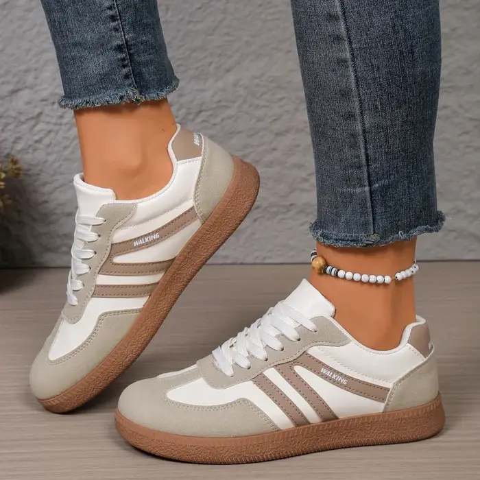 Baskets rétro marron pour femmes