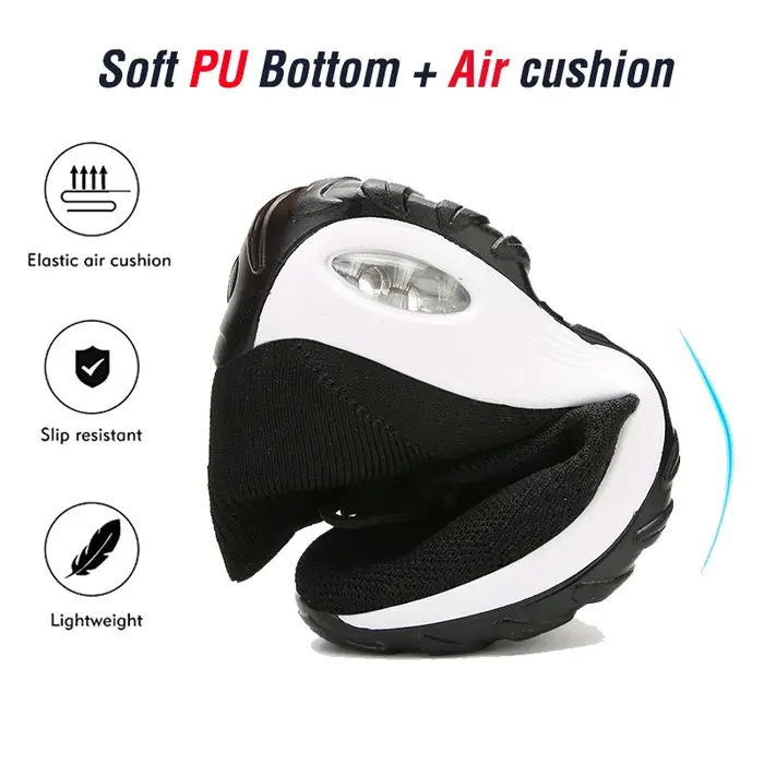 Baskets de course légères pour femmes, chaussures de sport respirantes, coussin d'air, tissage volant, marche en plein air, jogging, loisirs