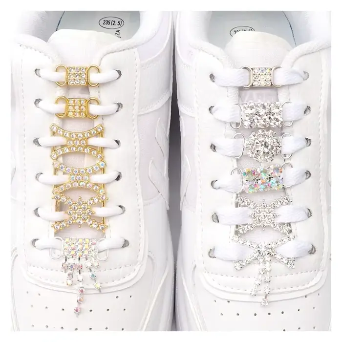 AF1 diamant lacets boucle en métal luxe strass chaussures accessoires lacets en métal serrure Sneake