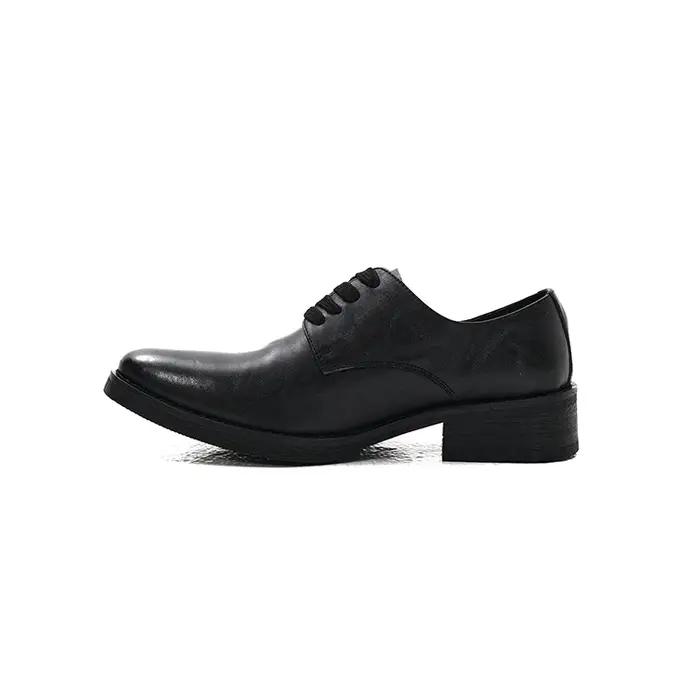 Nouvelles chaussures pointues en cuir de cheval avec lacets pour hommes pionnier foncé Goodyear lavé cousu à la main artisan Derby