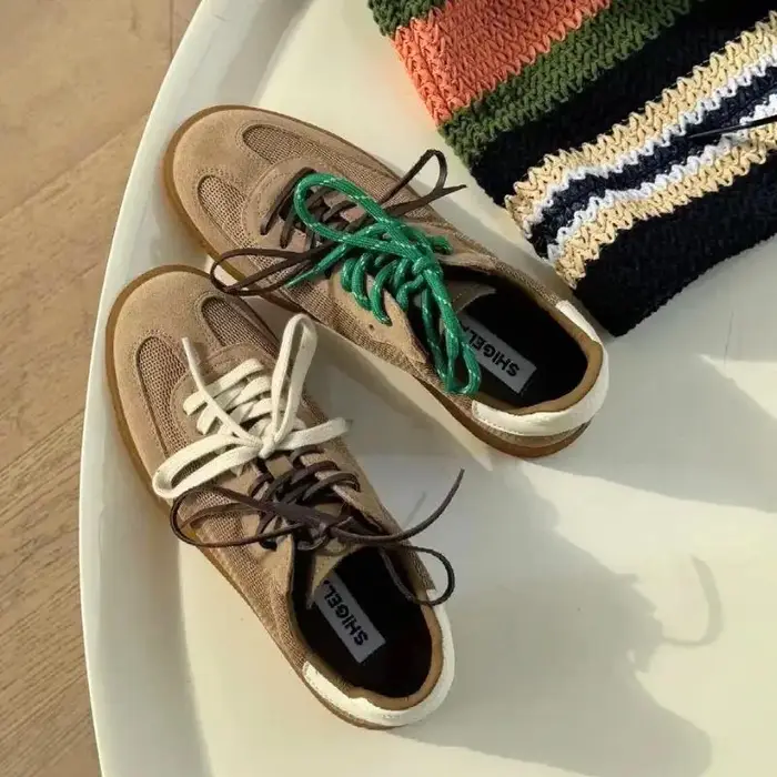 Lacets DE chaussures individuels 4 pièces Vintage Miu rond plat en cuir combinaison bricolage