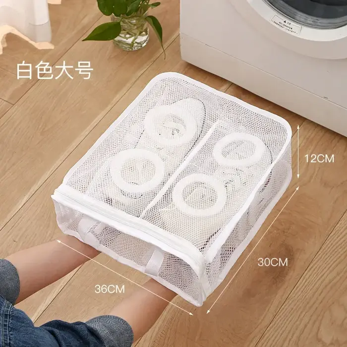 Sac de lavage de chaussures en coton, filet à linge, fibres moelleuses, élimine facilement la saleté