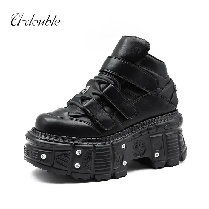 2026 nouveau Style Punk femmes chaussures gothique cheville Rock bottes à lacets talon hauteur 9CM p