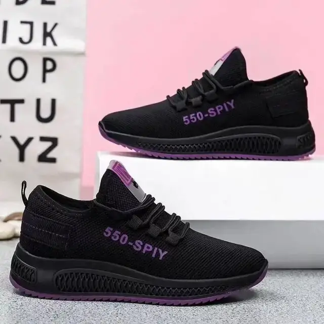 Chaussures tissées pour femme été 2026 – Baskets de sport en maille respirante pour la marche et le jogging