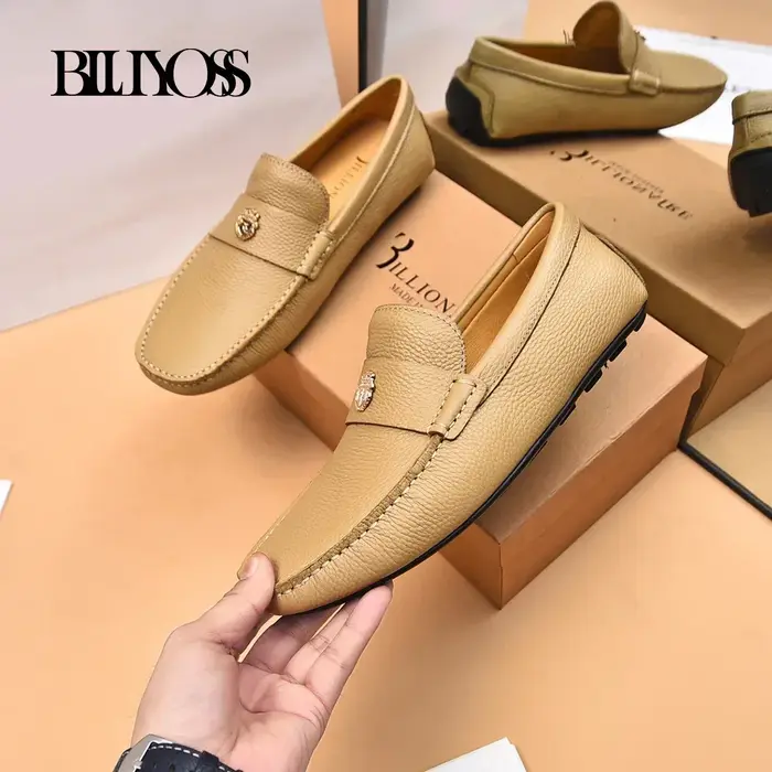 BILLIONAIRE hommes chaussures 2025 nouveau litchi à motifs cuir de veau confort de haute qualité en plein air européen grande taille 38-46 métal
