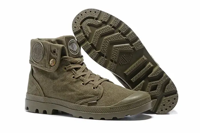 Original PALLADIUM Pallabrouse vert baskets tourner hommes femmes vêtements de travail bottines toile chaussures