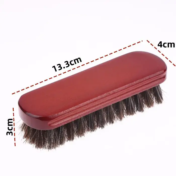 Brosse à chaussures en crin de cheval, 1 pièce, outil de polissage doux pour cuir, brosse de nettoya