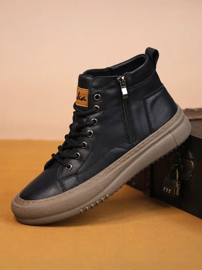 Bubuk – baskets blanches pour hommes, style printemps-automne, nouvelles baskets montantes polyvalen