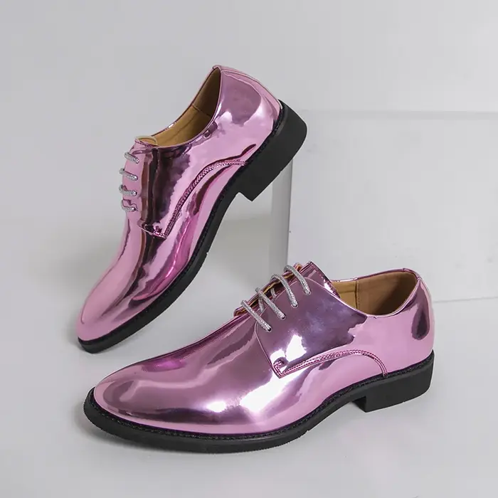 YEHENG Chaussures habillées métalliques brillantes pour hommes