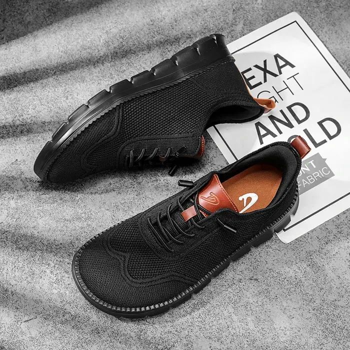 Élégant hommes large boîte chaussures pieds nus chaussures décontracté maille richelieu baskets mini