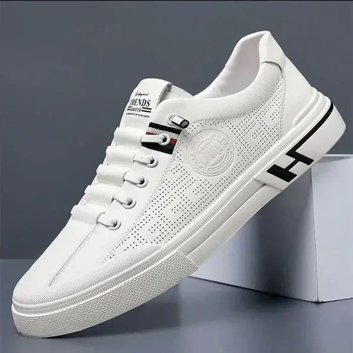 Baskets de créateur tendance pour hommes, chaussures de sport, mocassins blancs, respirants, plates,