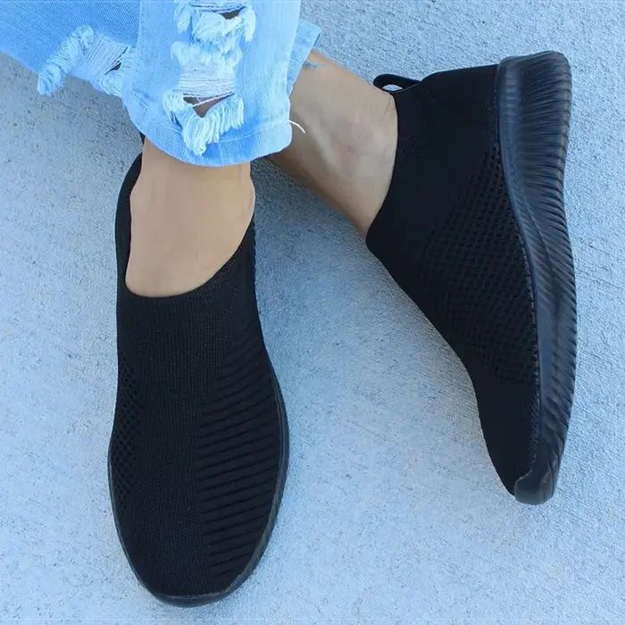 Femmes plat sans lacet Chaussures blanches Femme léger blanc baskets été automne
