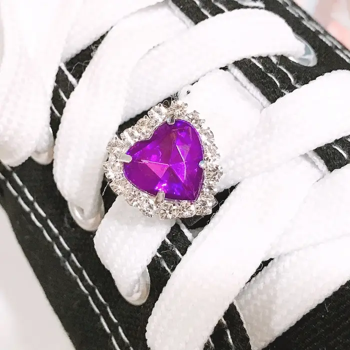 Lacets Chaussure Boucle Clips Perle Coeur Amour Charmes Brillant Strass Lacets Décoration Chaussures