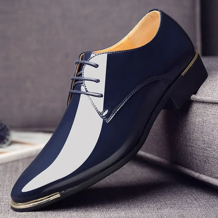 Chaussures habillées en cuir verni pour hommes