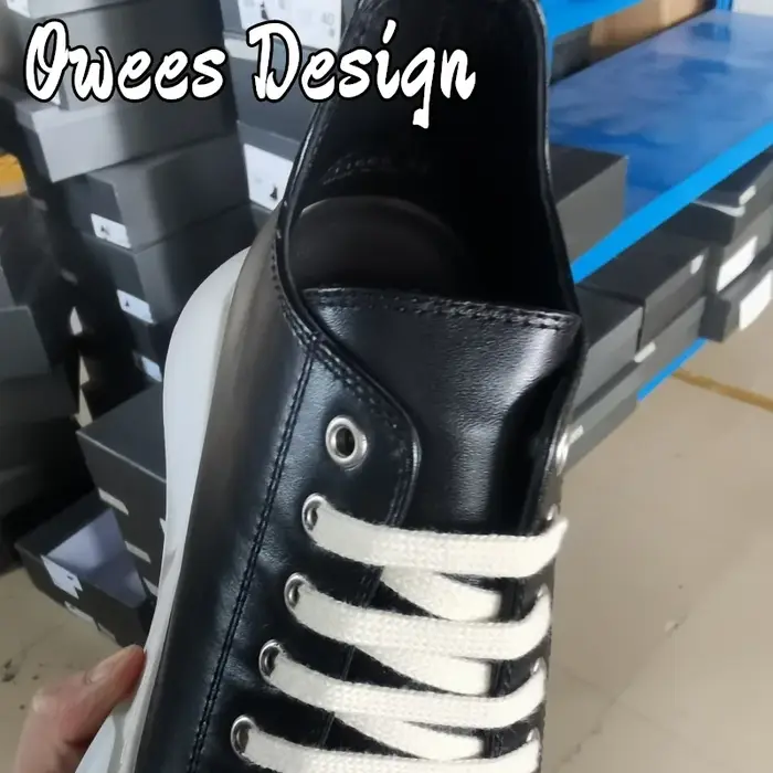 Marque décontracté femmes en cuir véritable chaussures basses plate-forme hommes à lacets chaussure