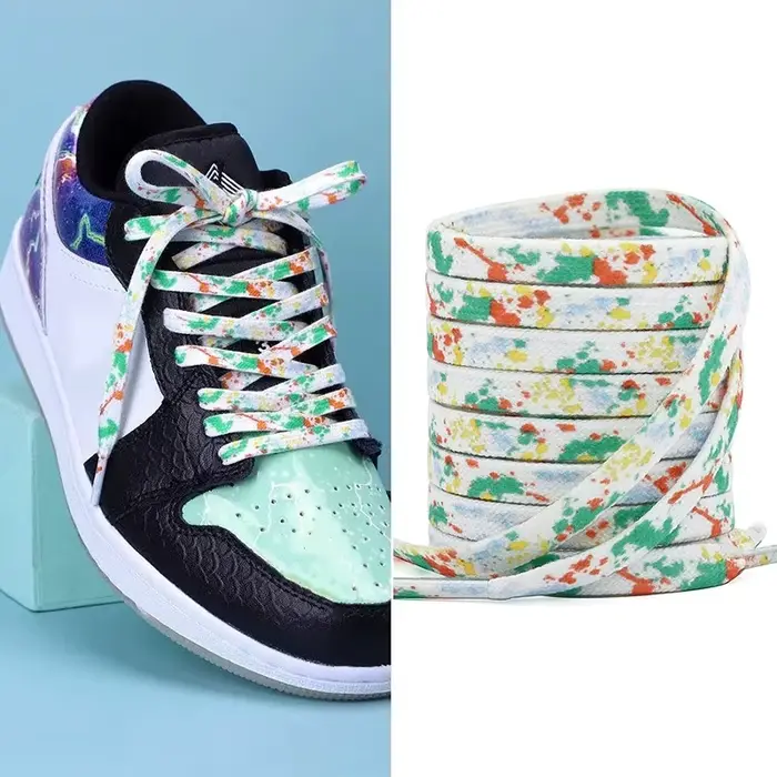Lacets à teinture par nouage couleurs dégradées pour chaussures de sport bottes baskets patins